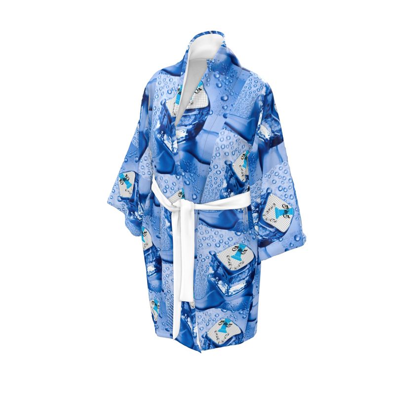 SMS Signature Blue Marble Kimono Robe