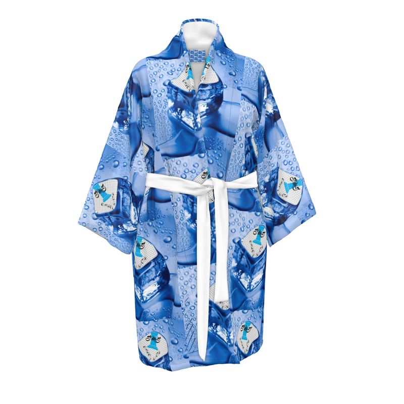 SMS Signature Blue Marble Kimono Robe
