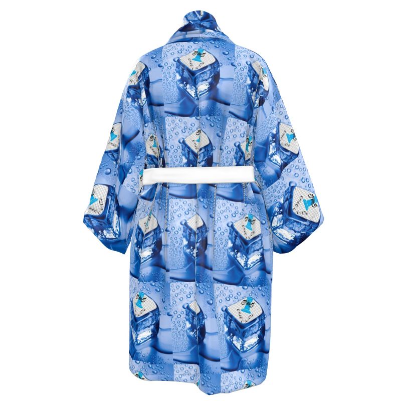 SMS Signature Blue Marble Kimono Robe